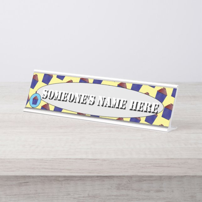 Cupcake by Kenneth Yoncich Desk Name Plate (Front)