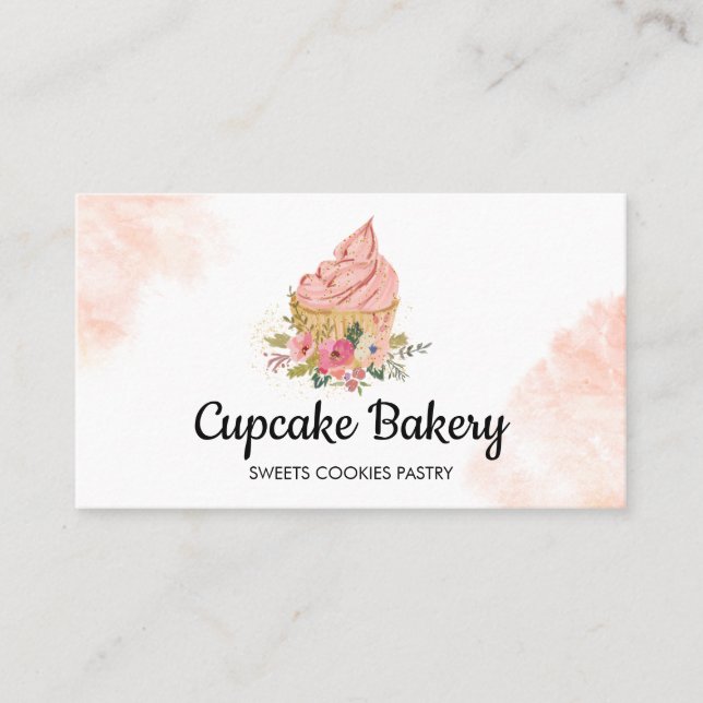 Cupcake Cake Baker Pastry Chef Business Card (Front)