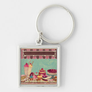 Cupcake Cake Party Sign Banner Key Ring