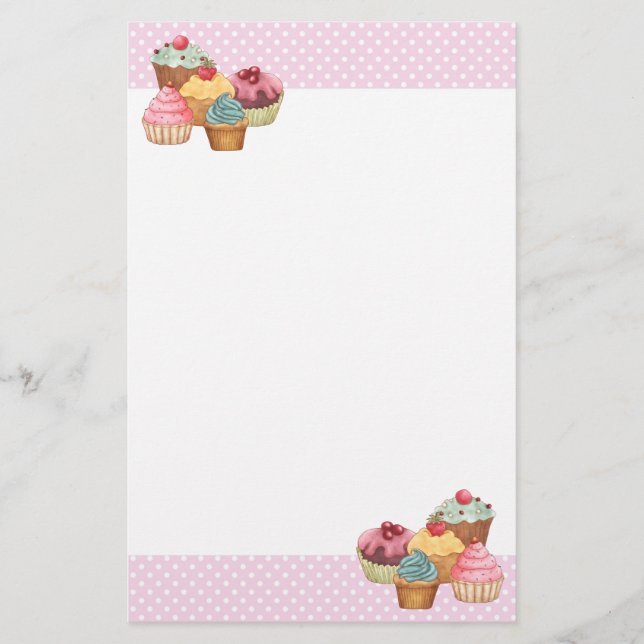 Cupcake Cake Pastries Stationery (Front)