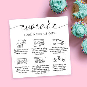 Cupcake Care Card Elegant Script Minimal Thank You
