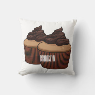 Cupcake cartoon illustration cushion