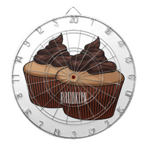 Cupcake cartoon illustration dartboard