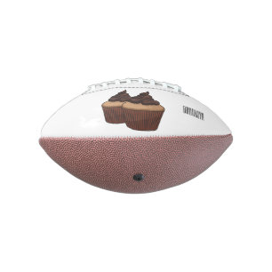 Cupcake cartoon illustration football