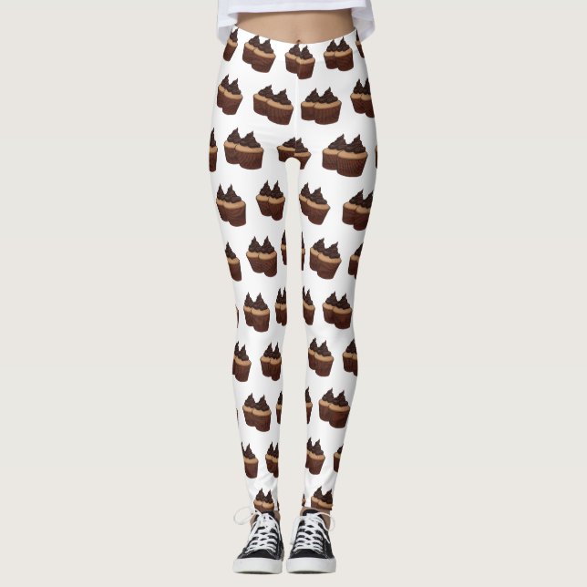 Cupcake cartoon illustration leggings (Front)
