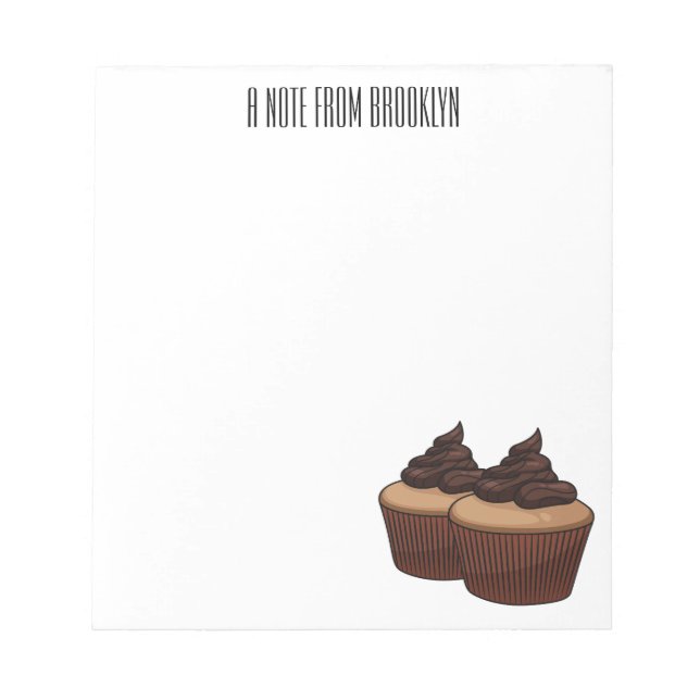Cupcake cartoon illustration  notepad (Front)