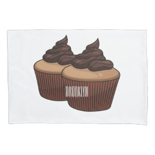 Cupcake cartoon illustration  pillowcase