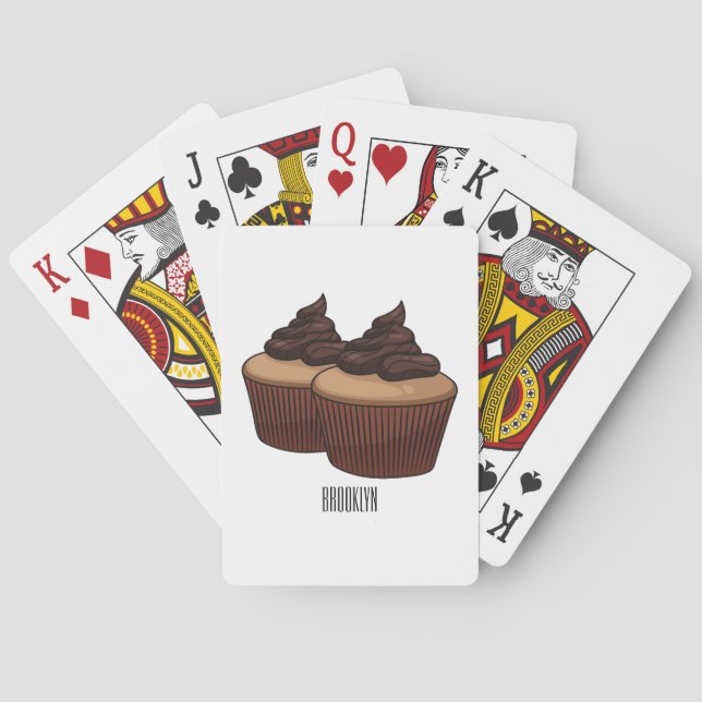Cupcake cartoon illustration  playing cards (Back)