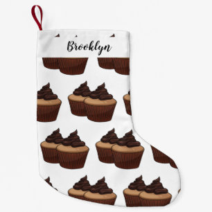 Cupcake cartoon illustration small christmas stocking