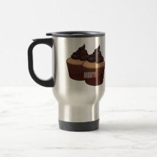 Cupcake cartoon illustration travel mug