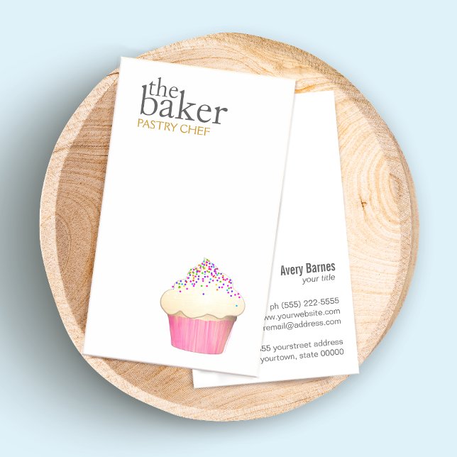 Cupcake Catering Pastry Chef Baking Business Card (Creator Uploaded)