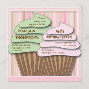 Cupcake Celebration Birthday Party Invitation