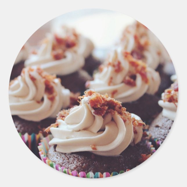  Cupcake Chocolate  Classic Round Sticker (Front)