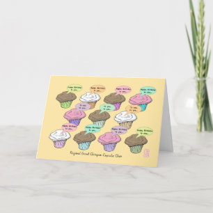 Cupcake Choir on Maize Birthday Card