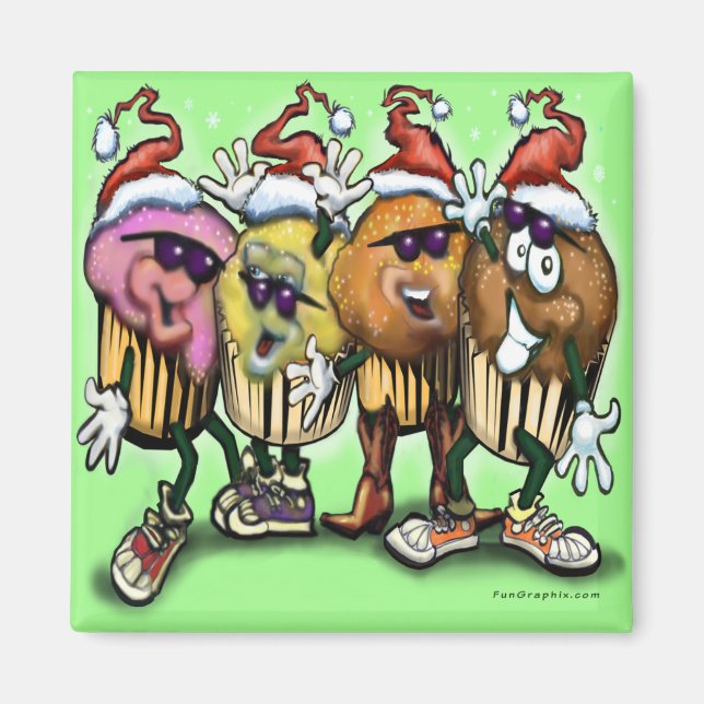 CupCake Christmas Magnet (Front)