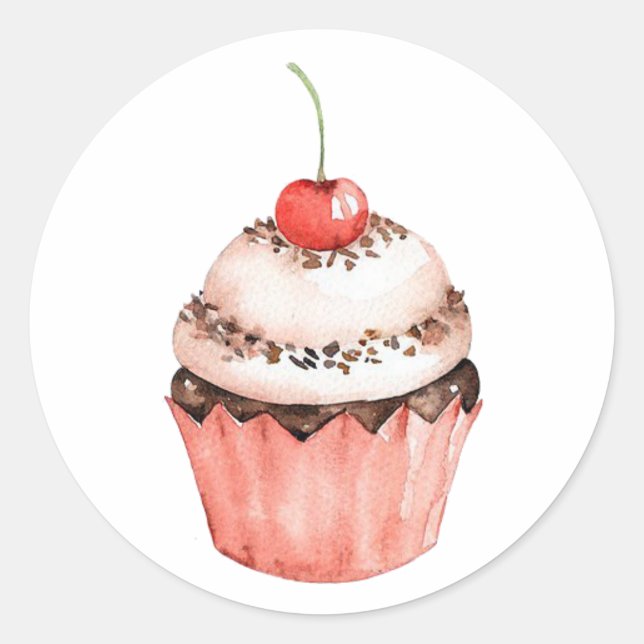 Cupcake Classic Round Sticker (Front)