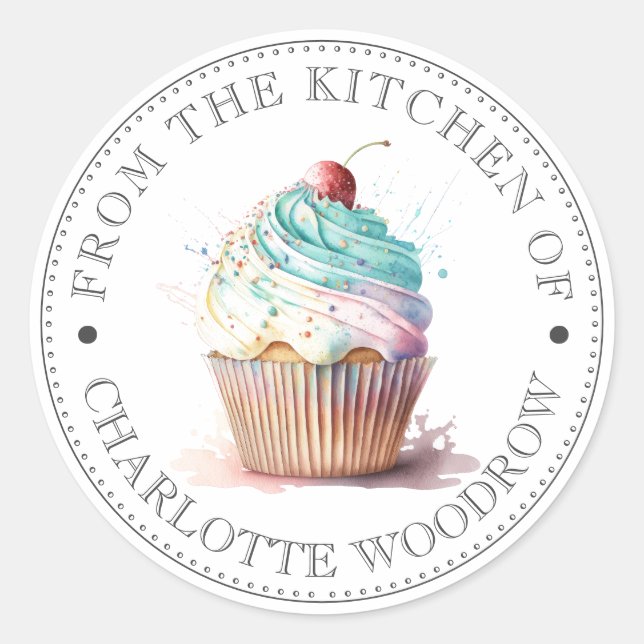 Cupcake  classic round sticker (Front)