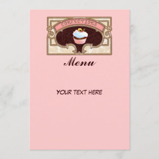 Cupcake Confections Menu Sign Vintage Style