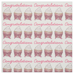 Cupcake Congratulations Baby Bridal Shower Cake Fabric