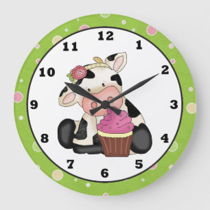 Cupcake Cow Clock