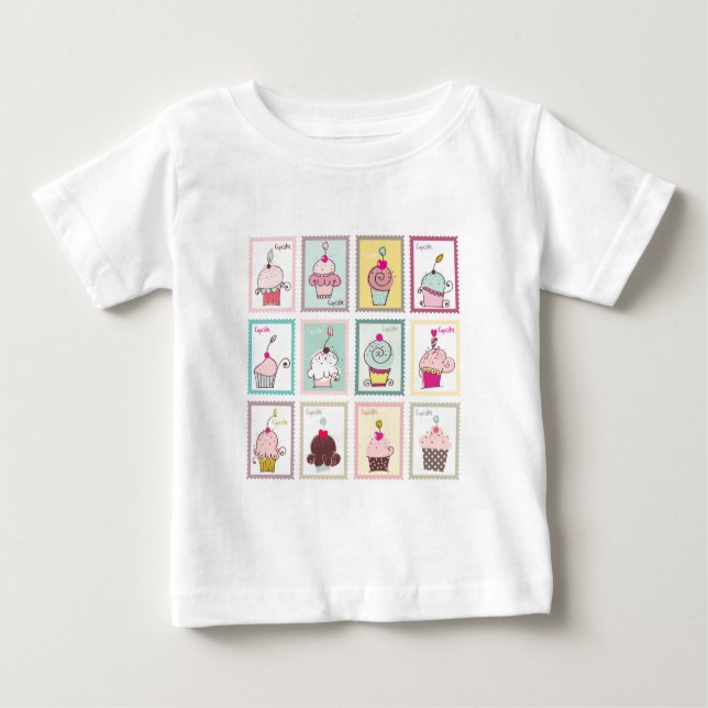 Cupcake Cupcakes Collage Sweet Desserts Snack Love Baby T-Shirt (Front)