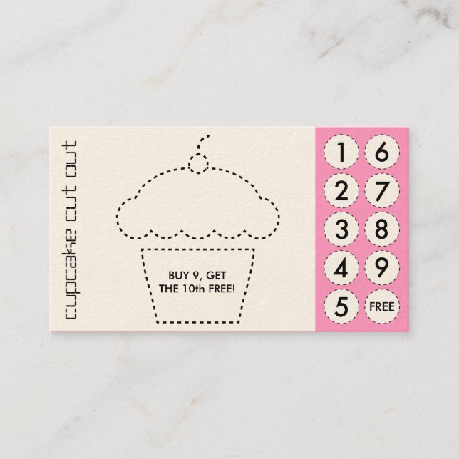 cupcake cut out punch cards (Front)