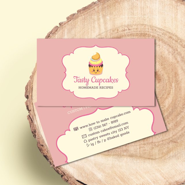 Cupcake Cute Baker tasty dessert Business Card (Creator Uploaded)