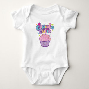 Cupcake Cutie Kawaii Style Confetti, Dots Hearts  Baby Bodysuit