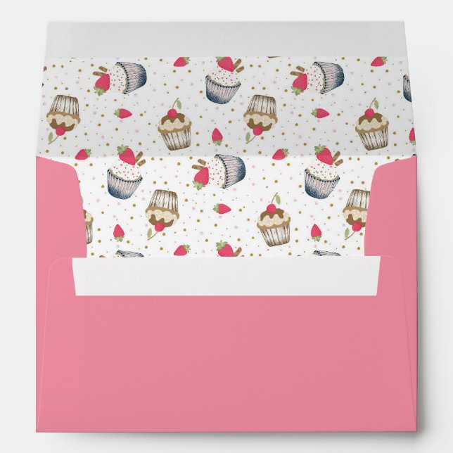 Cupcake Envelope – Cute Pink Mailing Accessory for (Back (Bottom))