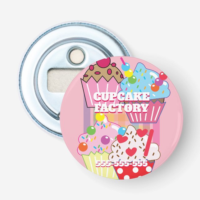 CUPCAKE FACTORY Menu Bottle Opener (Front)