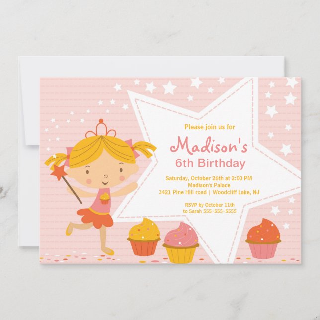 Cupcake Fairy  Birthday Party Invitation (Front)