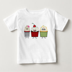 Cupcake family icing sprinkles cherry cakes heart baby T-Shirt