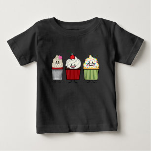 Cupcake family icing sprinkles cherry cakes heart baby T-Shirt