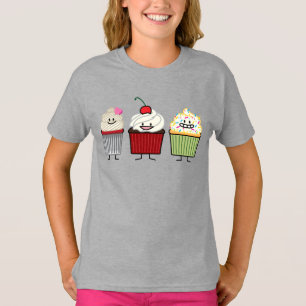 Cupcake family icing sprinkles cherry cakes heart T-Shirt