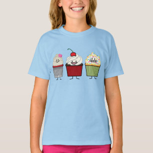 Cupcake family icing sprinkles cherry cakes heart T-Shirt