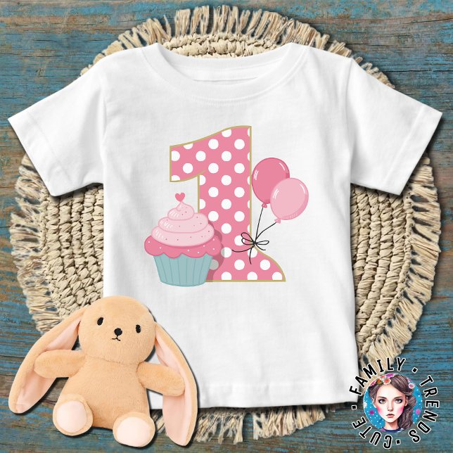 Cupcake First Birthday Baby T-Shirt (Creator Uploaded)