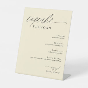 Cupcake Flavors Dessert Table Cream Wedding Pedestal Sign
