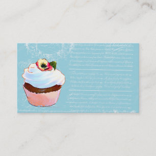 Cupcake & French writing Business Cards