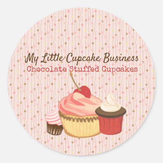 Cupcake Fun Classic Round Sticker (Front)