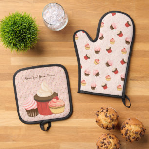 Cupcake Fun Oven Mitt & Pot Holder Set