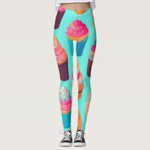 Cupcake Geometric Colourful Personalised Pattern Leggings