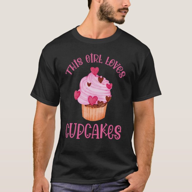 Cupcake  Girls Women Mum Grandma Love Cooking T-Shirt (Front)