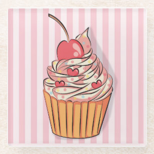 Cupcake Glass Coaster