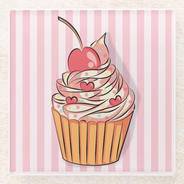 Cupcake Glass Coaster (Front)