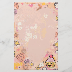Cupcake Graffiti and heart pink - Stationery