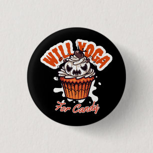 Cupcake Halloween idea for Moms Yoga 3 Cm Round Badge