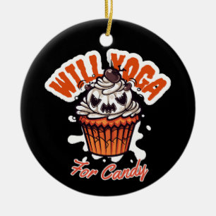 Cupcake Halloween idea for Moms Yoga Ceramic Tree Decoration