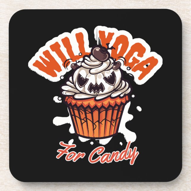 Cupcake Halloween idea for Moms Yoga Coaster (Front)