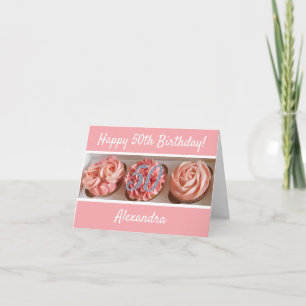 Cupcake Happy 50th Birthday Card
