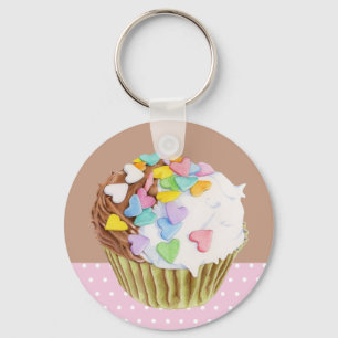 Cupcake Hearts Keychain